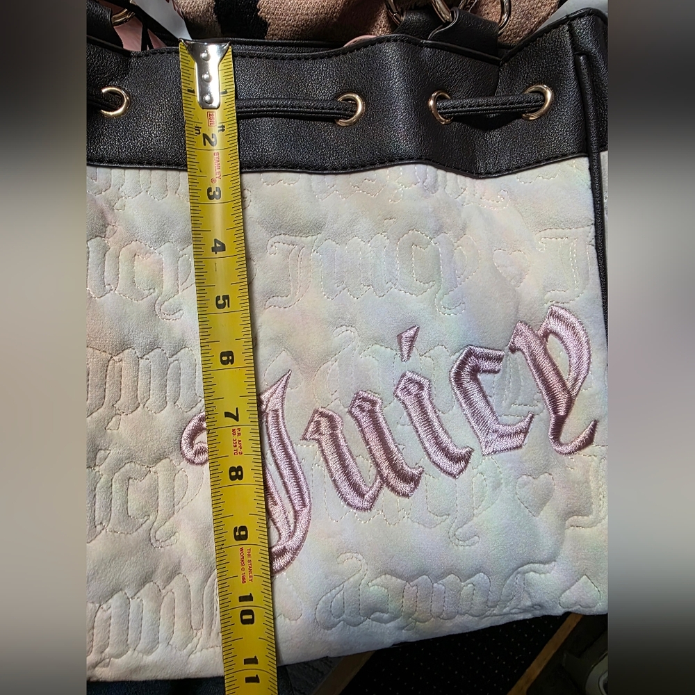 Juicy Couture Daydreamer Tote Blush Pink Logo Heart Chocolate Trim & Bow NWT - Picture 9 of 9